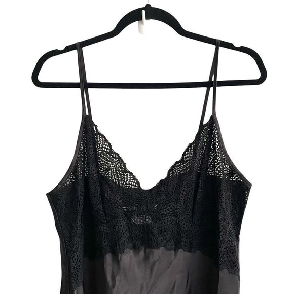 Jai’s INTIMATE Vintage Sleeveless Nightdress Nightgown Lace Black L - Picture 2 of 5